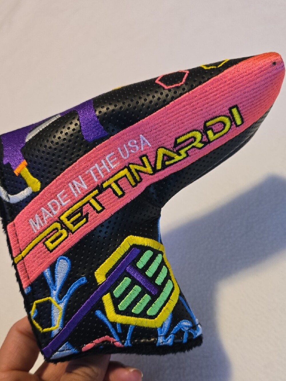 RARE Bettinardi Colorful Made in USA Putter Headcover - Pink & Black - Picture 10 of 12
